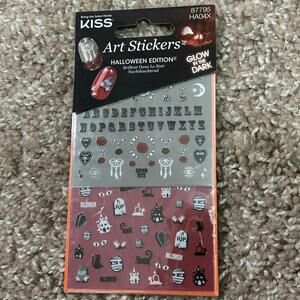 New in Package KISS Nail Art Stickers Halloween Edition Glow in the Dark Gothic
